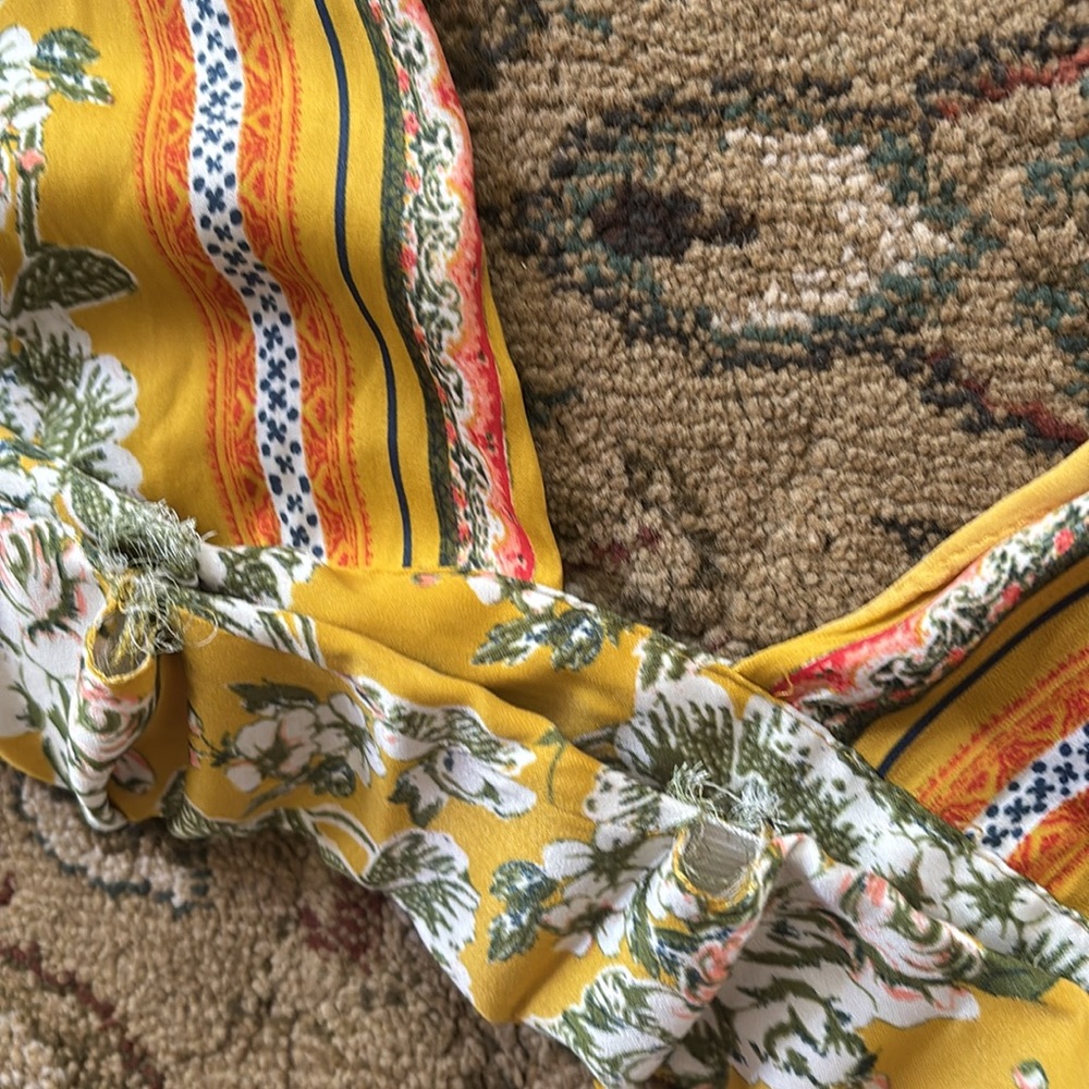 Devon Golden Yellow Print Halter Bra by Free People - Picture 4 of 4